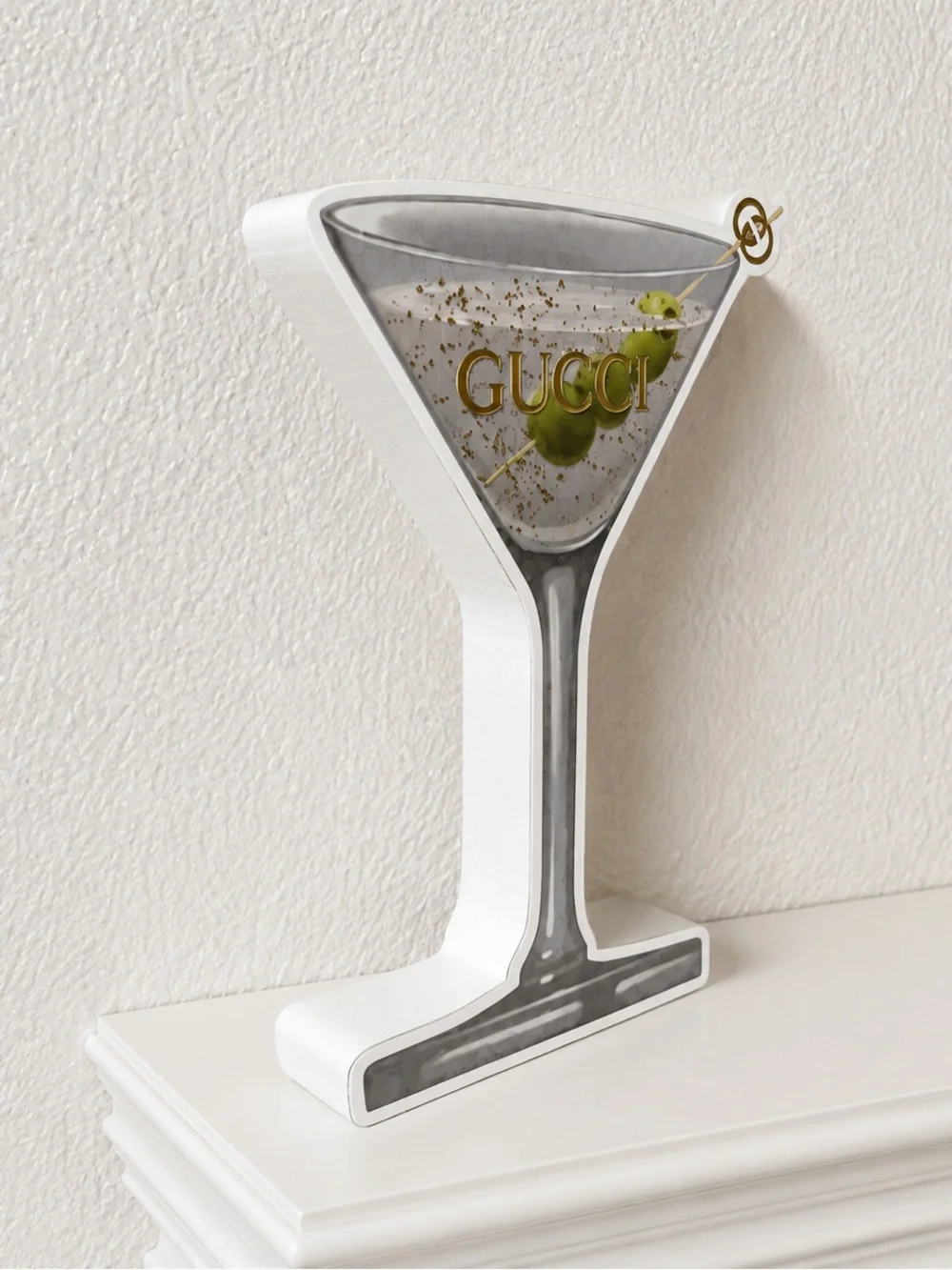 GUCCI LUXURY 3D WOOD MARTINI HOME DECOR